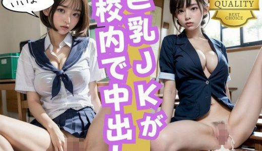 【巨乳JK】大きなおっぱいの女子校生が校内で本番中出しで精子まみれ！精液がおま◯こからとろーり流れ出す